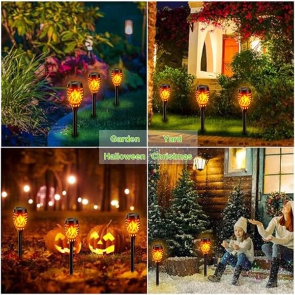 Solar Lights 10 Pack Solar Torch Light - Picture 3 of 7